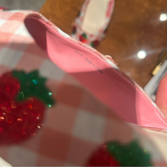 DOLCE VIDA X FOR LOVE AND LEMONS Strawberry Gingham Kitten Heels “LILOU”sz9 RARE - Picture 13 of 13